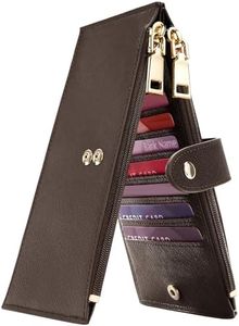 Travelambo RFID Wallet Women Large Size Bifold Multi Card Wallet Case with Zipper Pocke Credit Card Holder for Women