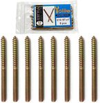 Yoliko 8 Pack 5/16-18 x 4 Inch Hanger Bolts 5/16-18" Double Headed Bolts 5/16 Wood Dowel Screw Self-Tapping Screw Hanger Bolts for Furniture Screws Double Screw Threaded Rods Bolt 100mm Length