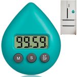 Digital Shower Timer Waterproof,Water Drop Shape,Bathroom Clock Waterproof,Digital Shower Clock,Toothbrush & Sauna Timer,Magnetic Kitchen Timer,Energy Saving Sh/ower Clo/ck for Efficient Use #Green