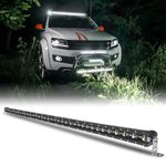 JG-AUTO 38 inch LED Light Bar Single Row Slim Lihgt Bar 180W 16000LM Auxiliary Light 6500K Spot Beam Driving Light Fog Light for Off-Road Cars SUV UTV ATV Truck Marine Grille