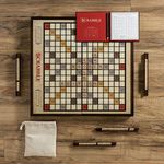 WS Game Company Scrabble Grand Folding Edition with Rotating Wooden Game Board