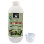 OrganicDews Liquid Fish Fertilizer for Plants 500 ml with Measuring Cup 25 ml - All Purpose Liquid Fertilizer Vigorous Growth Compost Starter 500 ml