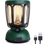Mesqool 6000 Camping Lantern Rechargeable Battery Powered, Solar Crank LED Survival Lanterns for Power Outages Emergency Hurricane, 650LM, Dimmable Portable Lantern for 200 Hours, USB C Cable Included