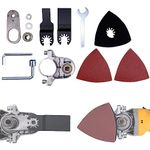 Hetkrishi Oscillating Multi Tool Attachment For Angle Grinder with 5 pc Cutting Blades Polishing Sandpaper Accessories Oscillating Adapter Tool Kit