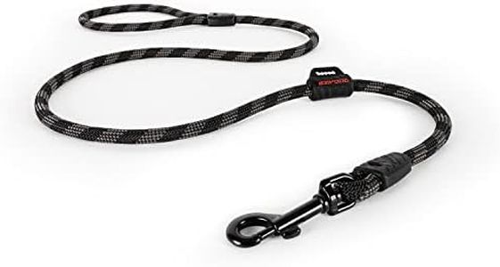 EzyDog Summit Rope Dog Leash - Natural Climbing Rope Leashes for Dogs - Reflective, Durable, Waste Bag Holder, 9mm Diameter Rope (120cm, Black)