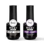 NXJ INFILILA Gel Base and Top Coat, 15ml 2pcs No Wipe Gel Top Coat Base Coat Set, Shine Finish and Long Lasting, Soak Off Base and Top Coat Gel Polish UV Led for Home DIY & Nail Salon