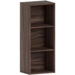 Vida Designs Oxford 3 Tier Cube Bookcase, Walnut Wooden Shelving Display Storage Unit Office Living Room Furniture