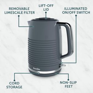 Breville Zen Electric Kettle – Grey, Fast Boil