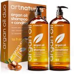 Art Naturals® Organic Moroccan Argan Oil Shampoo and Conditioner Set (2 x 16 Oz) - Sulfate Free - Volumizing & Moisturizing, Gentle Oz) - Sulfate Free - Volumizing & Moisturizing, Gentle on Curly & Color Treated Hair,For Men & Women Infused with Keratin