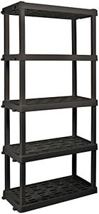 Oskar 5-Tier Black Heavy-Duty Storage Shelf | Shelving Unit for Garage, Warehouse, or Home | Multi-Tier Storage Rack | Display Shelves