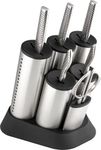 Global G-2020/7B Cylinder Engine 7-Piece Knife Block Set with Classic Knives, CROMOVA 18 Stainless Steel