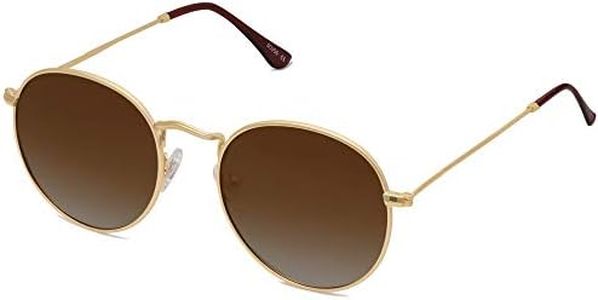 SOJOS Small Round Polarized Sunglasses for Women Men Classic Vintage Retro Shades UV400 SJ1014, Gradient Brown