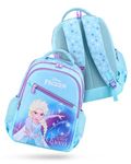 Play Nation Premium Disney Frozen Winter Queen School Backpack for Girls |Printed School Bag for Girls & Women|Waterproof Lightweight Multi-Pocket Shoulder Backpacks|Best Birthday Gift| 16 Inches-Blue