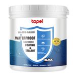 Tapel Liquid Rubber Waterproof Sealant - 3X Stronger- Black 1L - Professional Grade Roof & Concrete Coating, Indoor/Outdoor Leak Repair, Crack Filler, Weather-Resistant Protection