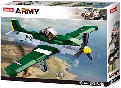 Sluban Sluban-SL95717 Fighter Avion de Combat américain-Jeu de Construction, M38-B0857, Multicolore