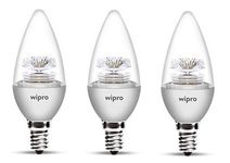 wipro Garnet Base E14 5-Watt LED Bulb (Yellow) -Pack of 3