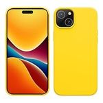 kwmobile Case Compatible with iPhone 15 Case - Slim Soft TPU Silicone Cover - Radiant Yellow