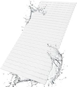 BEMISO Shower Mat Non Slip Bathtub Mat with Suction Cups and Drain Holes 37.4 x15.7 Inch Bath Mat for Tub & Shower.Easy Dry,Easy to Cut,Eco-Friendly