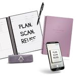 Rocketbook Smart Reusable Notebook, Fusion Plus Executive Size Spiral Notebook & Planner, Pink (6" x 8.8")