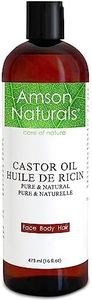 Castor Oil 16 oz / 473 ml -100% Pure & Natural Castor oil Cold pressed Hexane free for Hair, Eyelashes, Eyebrow, Beard, Skin, Multipurpose carrier oil for essential oils, Huile de ricin pour cheveux Amson Naturals