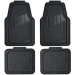 CAR PASS 4-Piece Car Mat Set - Universal Waterproof Floor Mats for Most Vehicles, Durable All-Weather Mats (All Black)