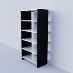 ALIJA®️ Solid Metal Bookcase/Library/Book Shelf/Rack (72 x 35 x 18 Inch) with 6 Shelves (Black and Ivory, Solid)