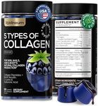 Collagen Peptide Gummies for Women and Men - Collagen Gummy Supplement for Healthy Hair, Skin, Nails and Bones - Hyaluronic Acid, Biotin, Keratin, Saw Palmetto - Sugar Free, No GMO and Gluten
