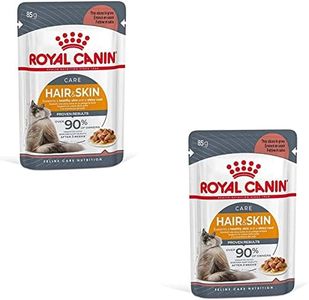 Royal Canin Hair & Skin Care Gravy | Paquet Double | 2 x 12 x 85 g | Aliment Complet pour Chats Adultes | Morceaux en Sauce | pour Le Soutien de la Peau et du Pelage | avec Omega-3
