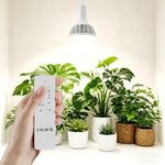 RDJ Bouns 26W Dimmable LED Grow Light Bulb with Remote & Timer, Full Spectrum Plant Bulb for Indoor Plants, Auto On/Off 4/8/12H, Natural White PAR38 Grow Lamp for Succulents, Seeds, E26 Base