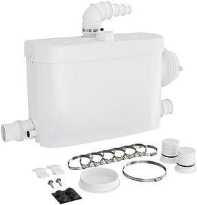 XPOtool Pompe de relevage 3/1 avec Raccord latéral – 450 W – 475 x 154 x 306 mm – 6900 l/h – Refoulement 7,5 m/75 m – Pour Eaux usées chargées WC – Station de Pompage Assainissement