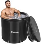 Bubplay Ice Bath Cold Plunge Tub with Cover for Indoor Outdoor for Recovery, Cold Water Therapy, Athletes & Adults -105 Gallons, Black, XL