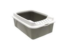 Rotho MyPet Eco Bonnie Cat Litter Tray with Top Entrance, Plastic (PP Recycled), Beige/White, M (57.2 x 39.3 x 20.9 cm)