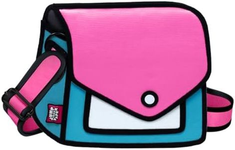 Original 2D Cartoon Crossbody Bag (Giggle) – Jump From Paper Pop Art, Novelty Cross Body Shoulder Bags for Senior Year and Women (Gulf Blue, Medium - Classic)