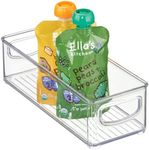 mDesign Small Plastic Nursery Storage Container Bins with Handles for Organization in Cabinet, Closet or Cubby Shelves - Organizer for Baby Food, Bibs, Formula - Ligne Collection - Clear