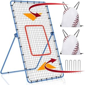 YNSZAS 𝑵𝑬𝑾 [3-in-1] Pitch Back Rebounder Practice Net, 6x4 FT Adjustable Bounce Back Return Net for Volleyball Softball Lacrosse Soccer Baseball Throwback Trainer Gifts, Profession Training Machine