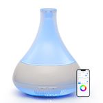 350ML Essential Oil Diffuser Electric Cool Mist Mode Aromatherapy Diffuser for Home Air Ultrasonic Humidifiers 7 Color,Waterless Auto-Off Ultra-Quiet 3 Timer Setting with App Phone Control