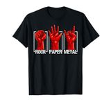 Rock Paper Heavy Metal Fan Rock Music Band Guitar Musician T-Shirt