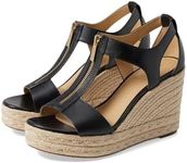 Michael Kors Women's Berkley Mid Espadrille Wedge Sandal, Black, 9