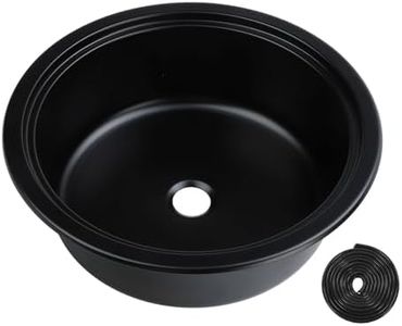 Stainless Steel Round Black Kitchen Sink - 14.17x4.72in, Single Bowl, Embedded Installation, 40mm Round Drain, Modern for RVs, Yachts, Boats, Outdoor
