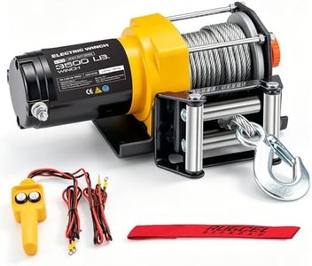 RUGCEL WINCH 3500lb ATV/UTV Electric Winch,with Roller Fairlead, Mount Plate, for Towing, Boats, Off-Road