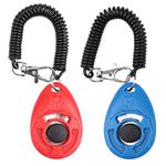 OYEFLY Dog Clicker [2 Pieces, Multi-Color] Training Clicker with Carry Strap for Dog, Cat, Horse (Red and blue)