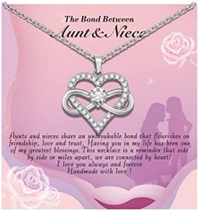 Alittlecare Niece Gifts from Auntie - Aunt Gifts from Niece - Aunt Niece Necklace for Birthday Christmas Graduation Wedding With Nice Message Card and Box, 黄铜, Cubic Zirconia