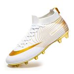 Roniluu Soccer Cleats Mens,Professional Youth Soccer Boots,Unisex Football Boots Women Girls White