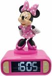 LEXIBOOK Disney, Minnie Nightlight Alarm Clock, Sounds and Melodies, LCD Backlit Screen, Luminous, Snooze, Pink, RL800MN