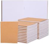 BELLE VOUS 48 Pack Small Kraft Notebooks - Unlined A6 Note Books Bulk Multipack - Brown Paper Notepads for Children - 24 Pages per Notebook - 10.5 x 14 cm (4.13 x 5.51 in).