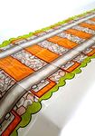 2 x Railroad Train Track Party Table Cover Tablecloth Runner Reusable Plastic Table Cover for Kids Parties L86” x W17” Inches by Playscene (2 PACK)