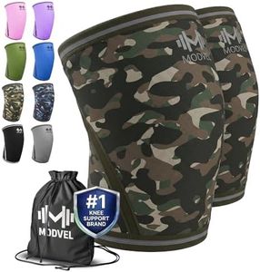 Modvel 7mm Neoprene Knee Sleeves for Men & Women Weightlifting & Powerlifting – Compression Knee Sleeve Support for Squats, Gym, Training – USPA, IPL Approved – Large Army/green (Pair)