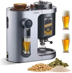 VEVOR Automatic Home Beer Brewer, 1500W Electric Beer Brewing Machine, 3.43 Gal All-in-One Home Brewer with Mash Boil Device, 304 Stainless Steel Internal Tank, Auto Temperature & Pressure Control