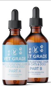 Vet Grade's 2-Part Water Treatment & Purification Kit | The All-Natural Multi-Purpose Solution for Dogs and Horses (2-4oz Glass Bottles)