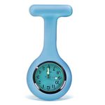 Nurse Watch Brooch, Silicone with Pin/Clip, Glow in Dark Design, Health Care Nurse Doctor Paramedic Medical Brooch Fob Watch (BlUE)